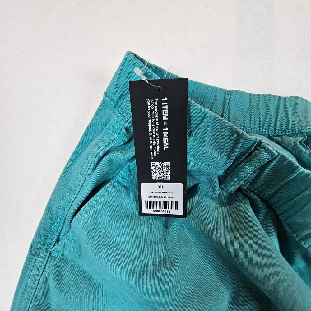 Bearbottom Stretch Shorts Marine Teal Blue Mens XL 7 Inch Inseam NWT
